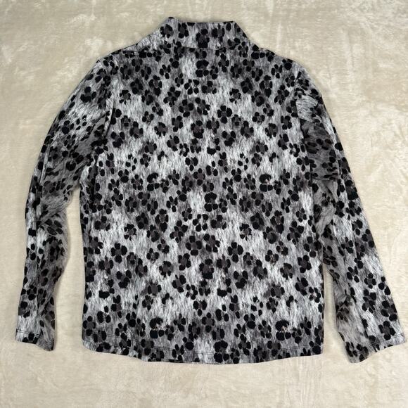 IBKUL Icefil COOL Le Leopard Animal Print Mock Neck Long Sleeve Top Size XXL 2X - Picture 5 of 8